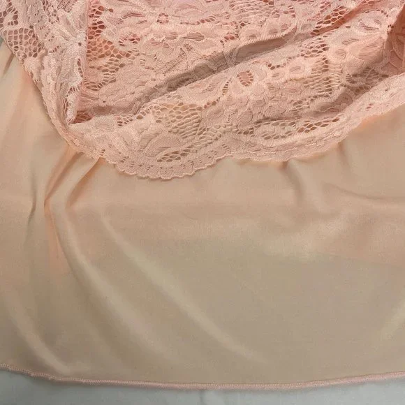4/$25 Slinky Brand Peach Pink Sleeveless Lace Tank Top Lined Women's‎ Small - Picture 4 of 5